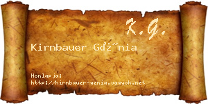 Kirnbauer Génia névjegykártya
